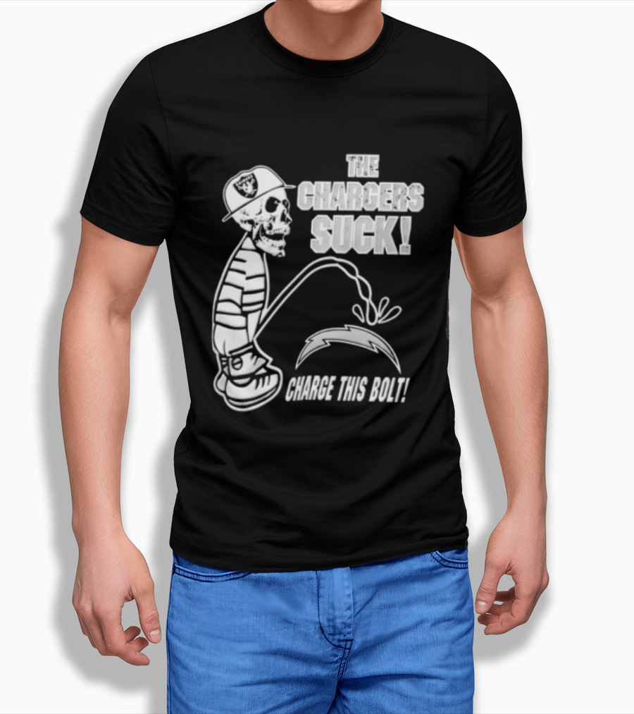 Las Vegas Raiders Versus Los Angeles Chargers Rivalry The Chargers Suck Charge This Bolt T-Shirt
