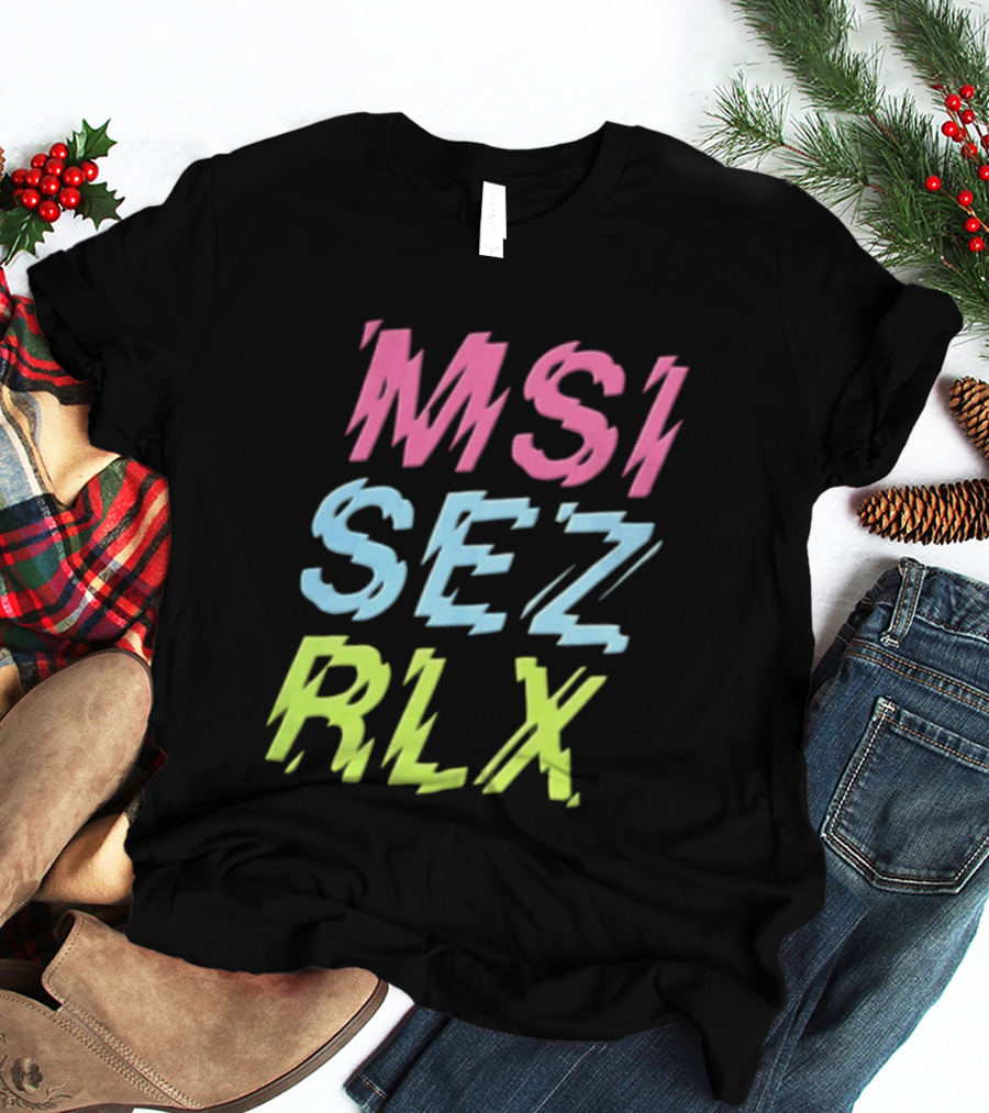MSI SEZ RLX Glitch Neon Colors Pink Blue Yellow T-Shirt