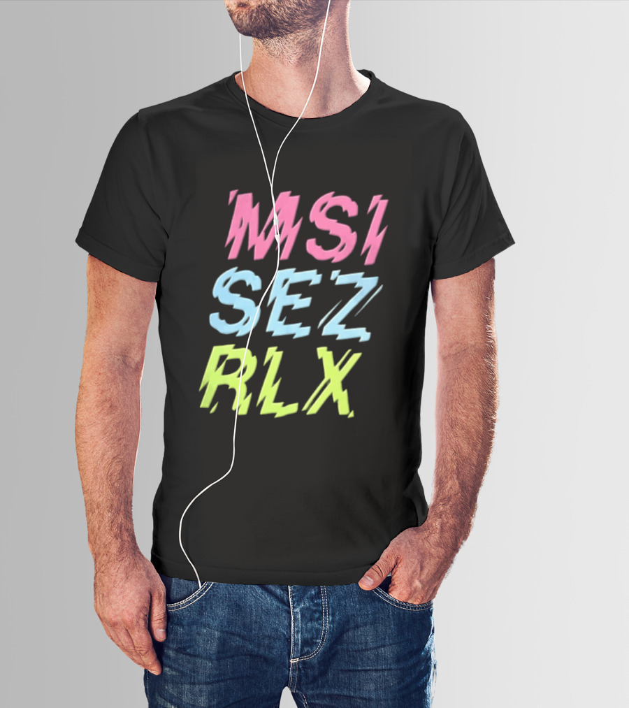 MSI SEZ RLX Glitch Neon Colors Pink Blue Yellow T-Shirt