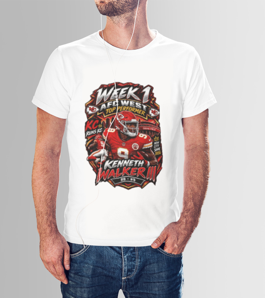 Kenneth Walker Kansas City Chiefs Week 1 NFC West Top Performer T-Shirt