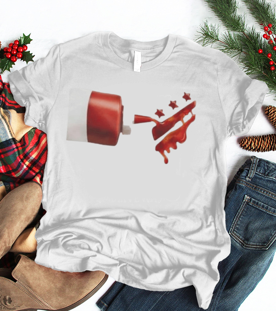 Ketchup Bottle With Three Star Splat Rating T-Shirt