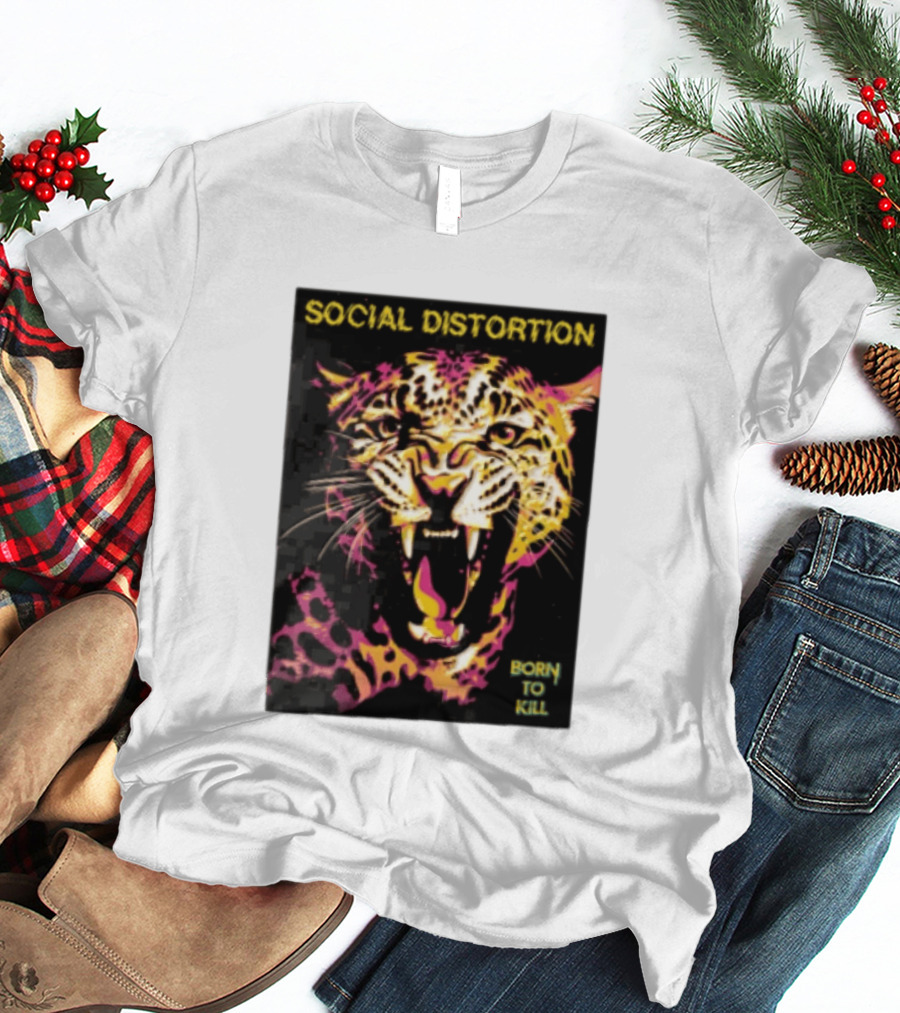 Social Distortion Snarling Leopard Born To Kill T-Shirt
