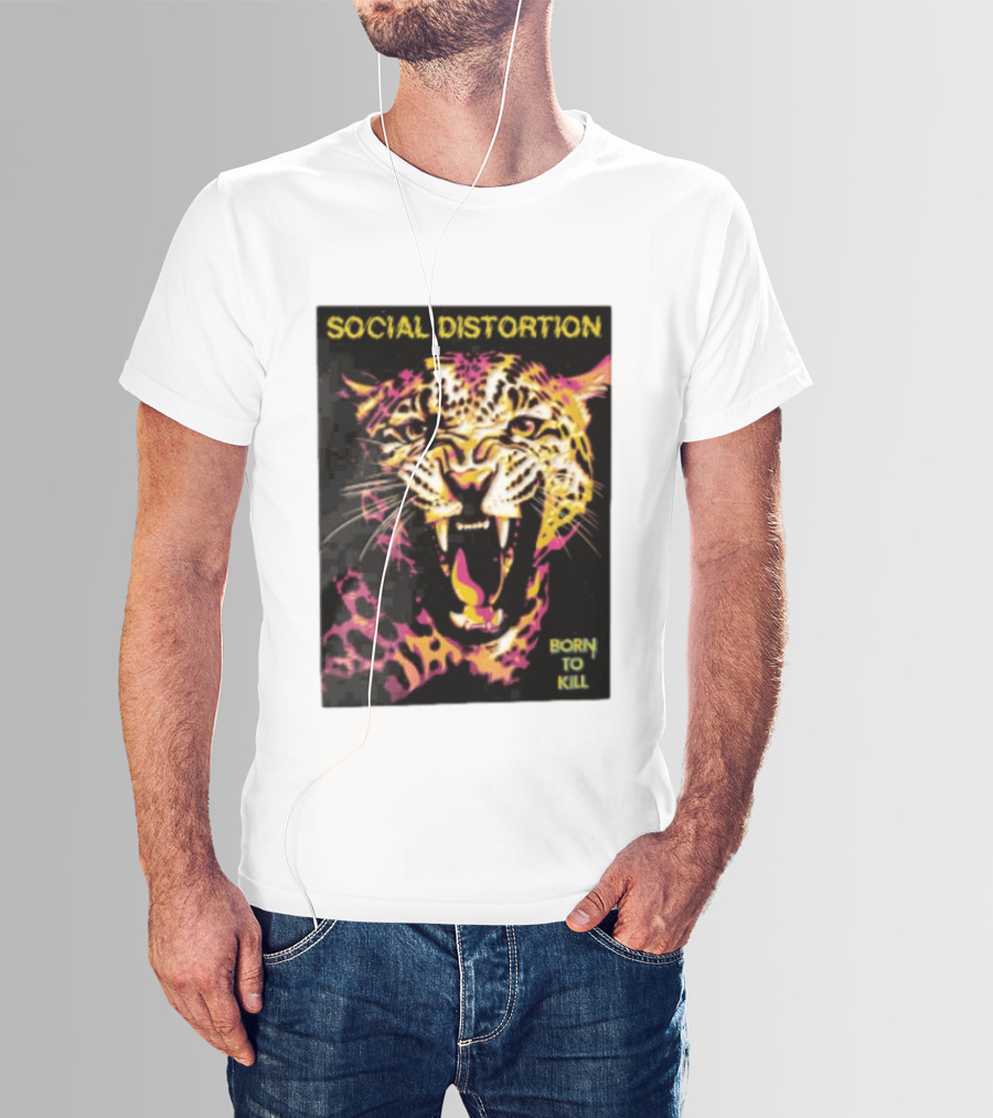 Social Distortion Snarling Leopard Born To Kill T-Shirt