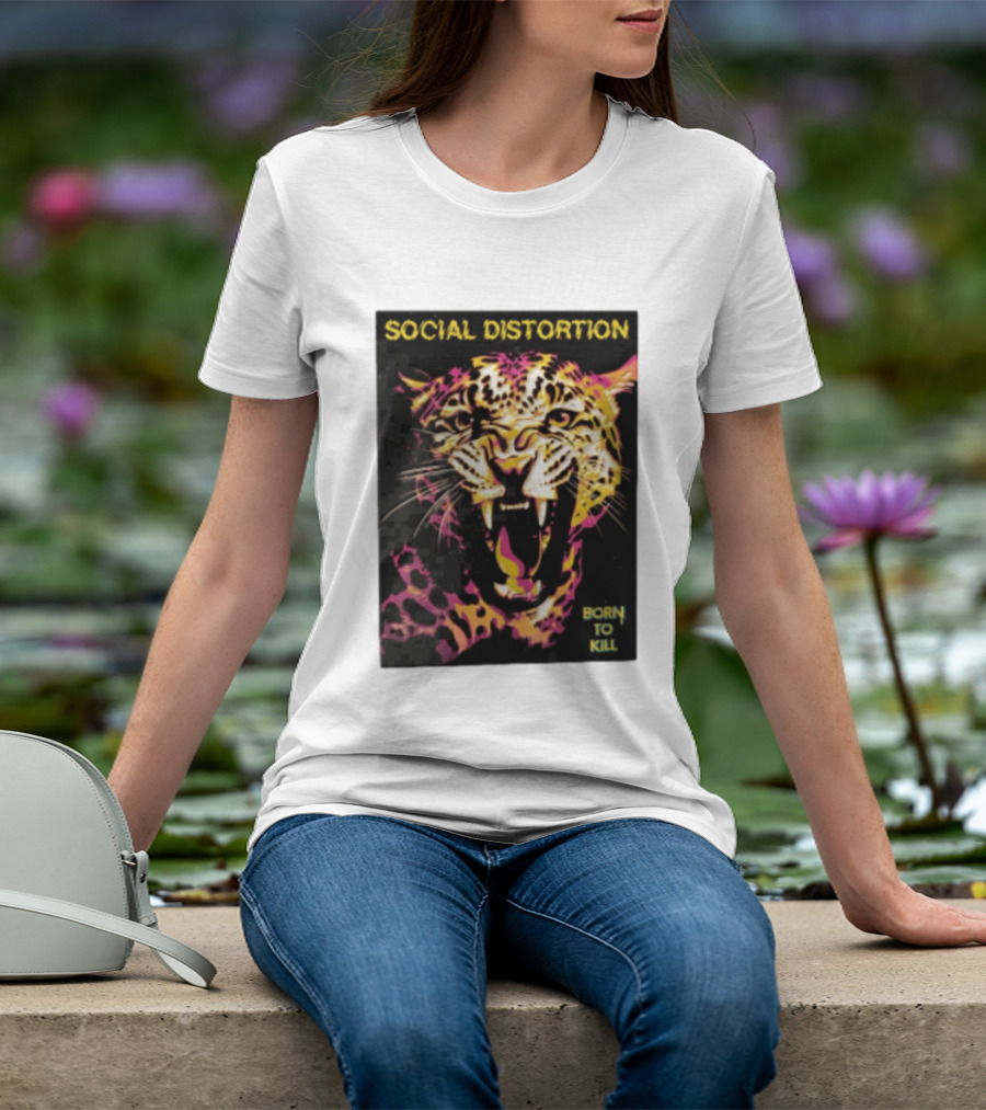 Social Distortion Snarling Leopard Born To Kill T-Shirt
