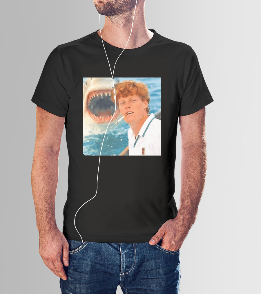 Jannik Sinner Smoking With Great White Shark Tennis Image T-Shirt