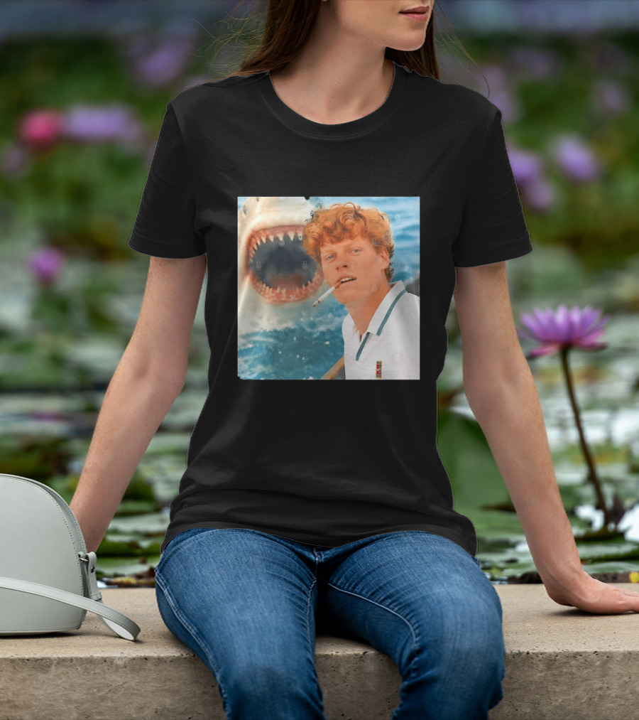 Jannik Sinner Smoking With Great White Shark Tennis Image T-Shirt