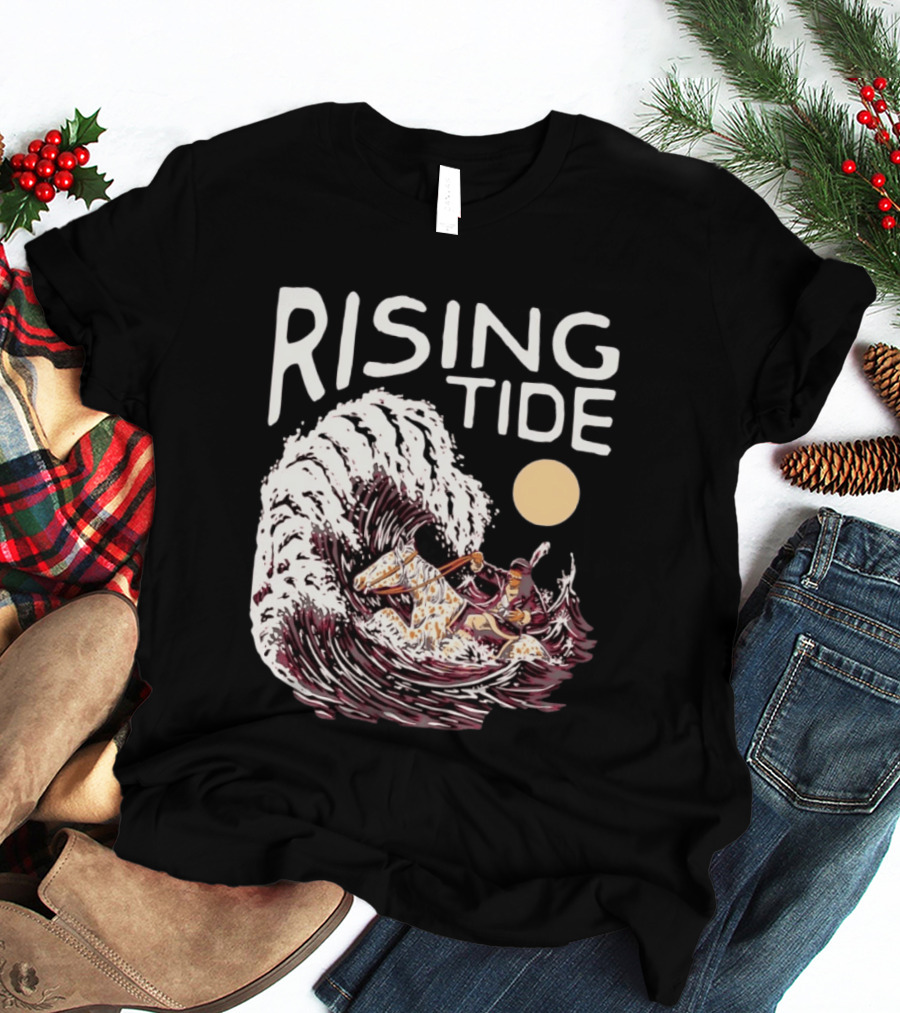 Rising Tide Surfing Horse Wave Native American Old Row T-Shirt