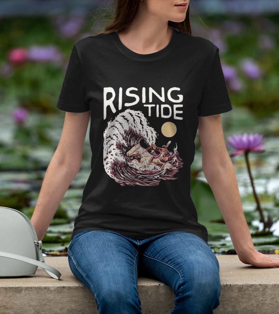 Rising Tide Surfing Horse Wave Native American Old Row T-Shirt