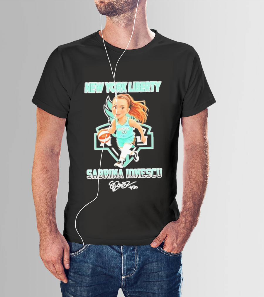 Sabrina Ionescu New York Liberty Basketball Cartoon Brooklyn 20 T-Shirt