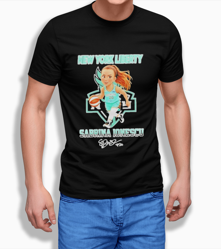 Sabrina Ionescu New York Liberty Basketball Cartoon Brooklyn 20 T-Shirt