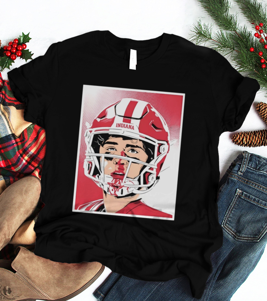 Josh Hoover Indiana Football Bloody Face Helmet T-Shirt