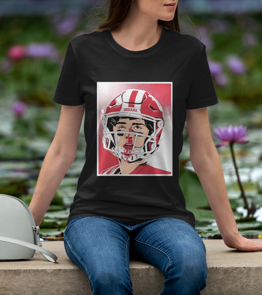 Josh Hoover Indiana Football Bloody Face Helmet T-Shirt