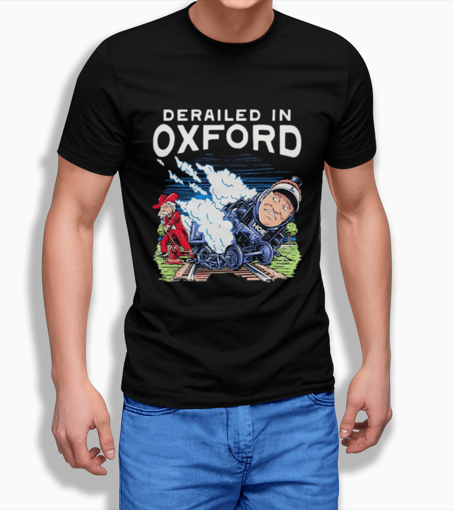 Derailed In Oxford Old Row Ole Miss Lane Kiffin Train T-Shirt