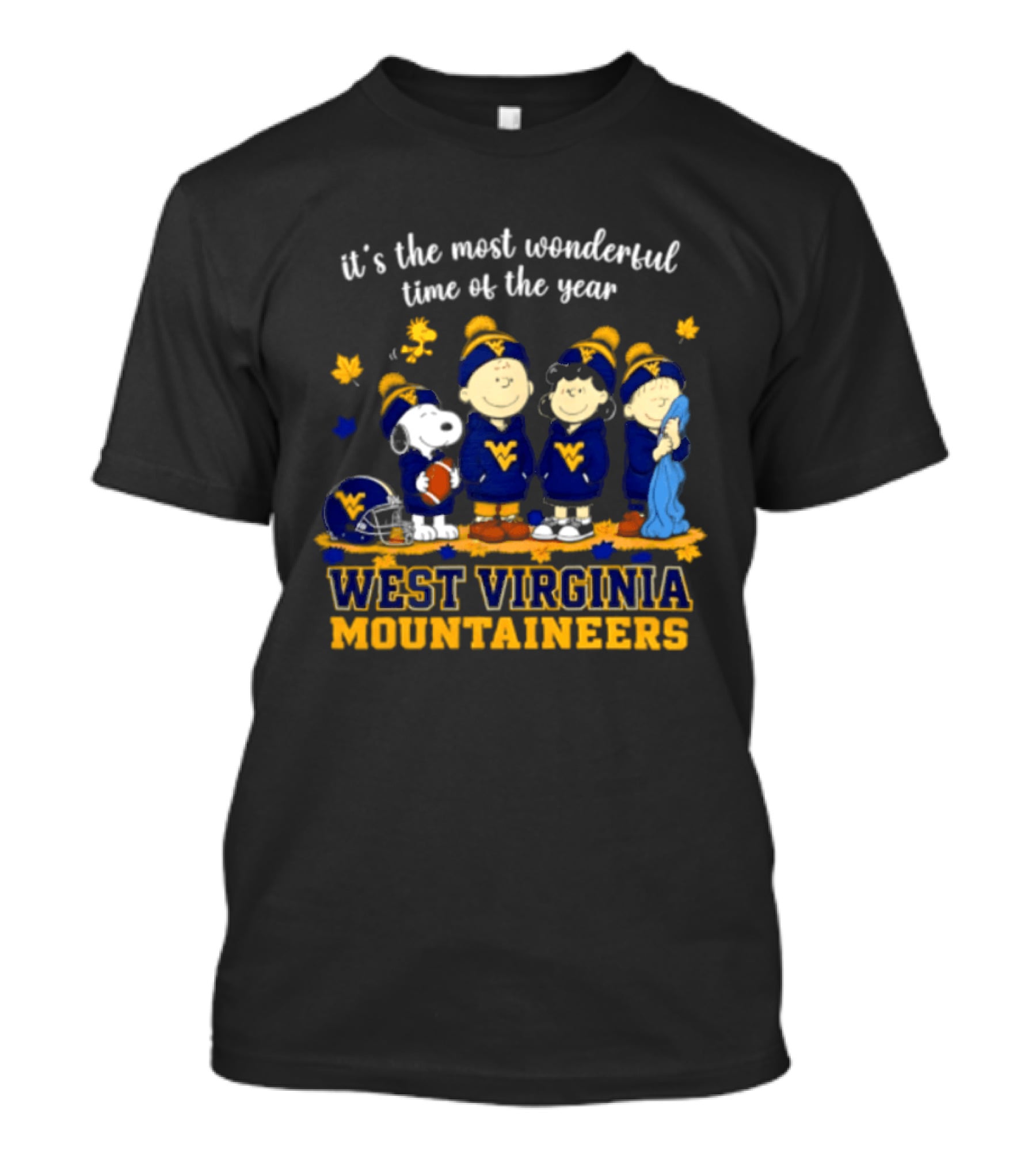 It's The Most Wonderful Time Of The Year Snoopy And Friends West Virginia Mountaineers T-Shirt