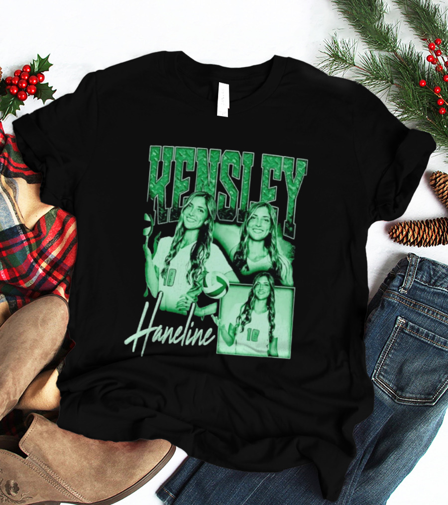 Kensley Haneline 18 Volleyball Player Green Collage T-Shirt