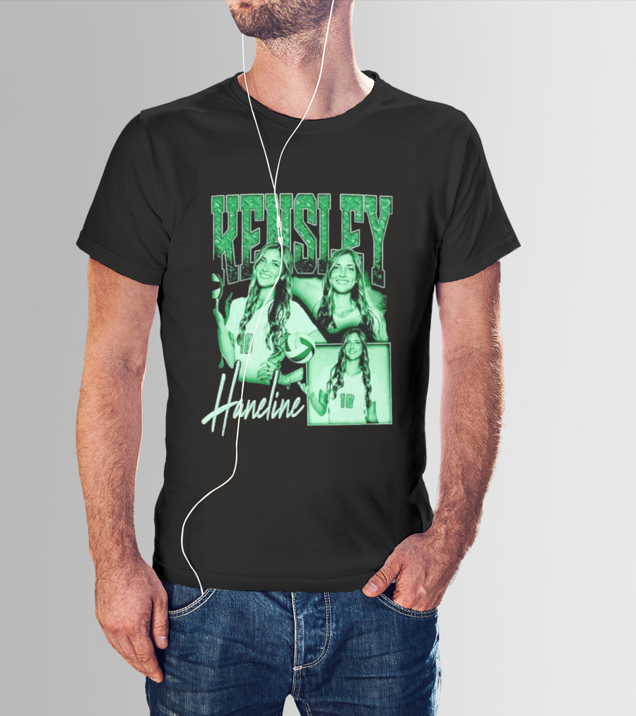 Kensley Haneline 18 Volleyball Player Green Collage T-Shirt
