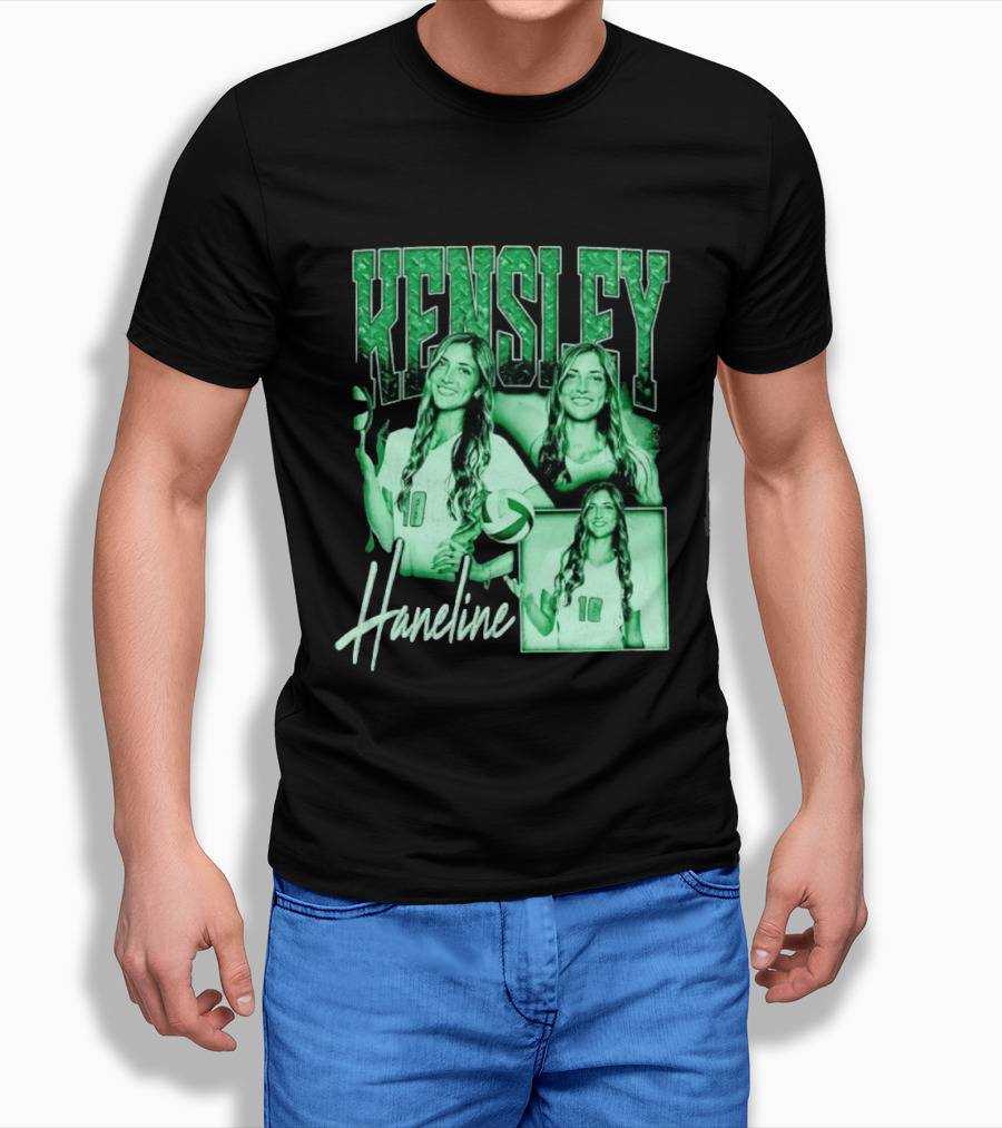 Kensley Haneline 18 Volleyball Player Green Collage T-Shirt