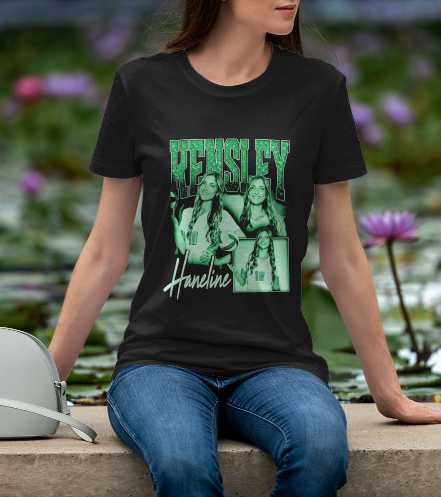 Kensley Haneline 18 Volleyball Player Green Collage T-Shirt