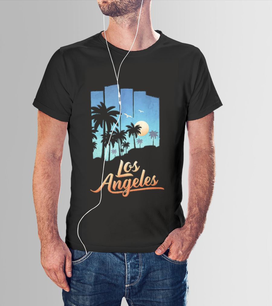 Los Angeles Sunset Palm Trees California T-Shirt