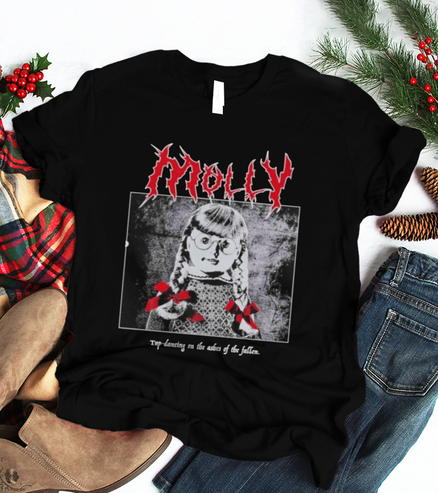 Molly Tap Dancing On The Ashes Of The Fallen Horror Doll Drawing T-Shirt