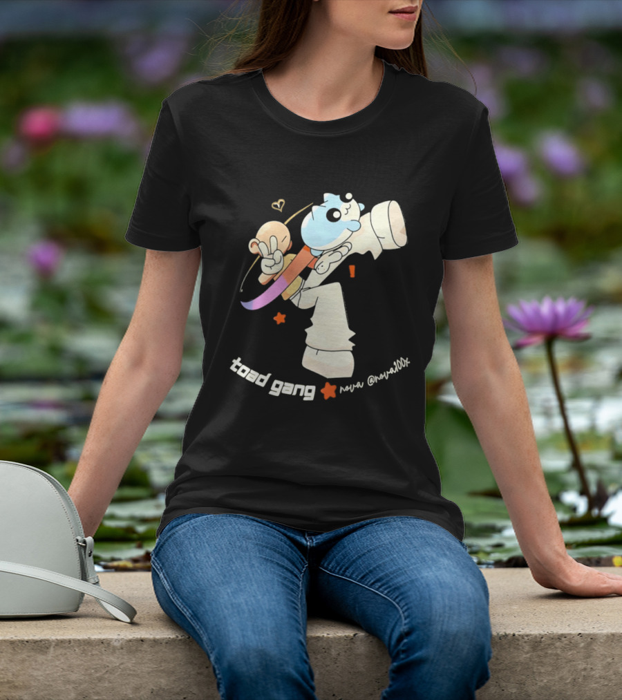 Toad Gang By Nova Nova100x Cartoon Character Peace Sign Colorful T-Shirt