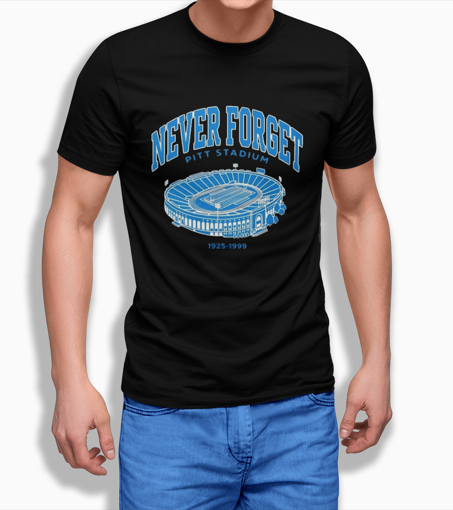 Never Forget Pitt Stadium 1925 1999 University Of Pittsburgh T-Shirt