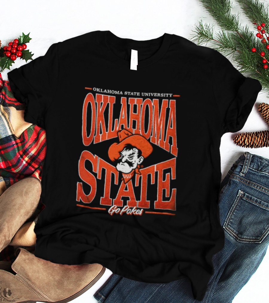 Oklahoma State University Go Pokes Cowboy Face NCAA T-Shirt
