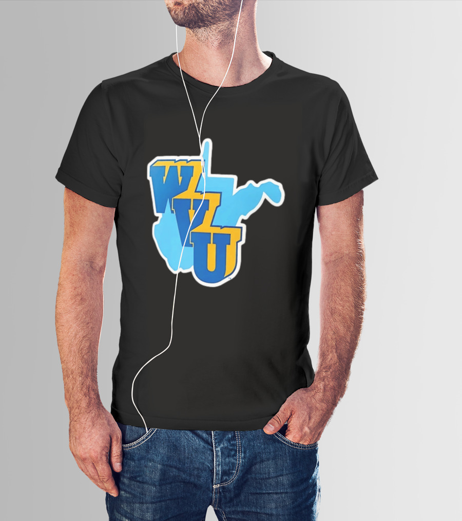 West Virginia Mountaineers WVU State Map T-Shirt