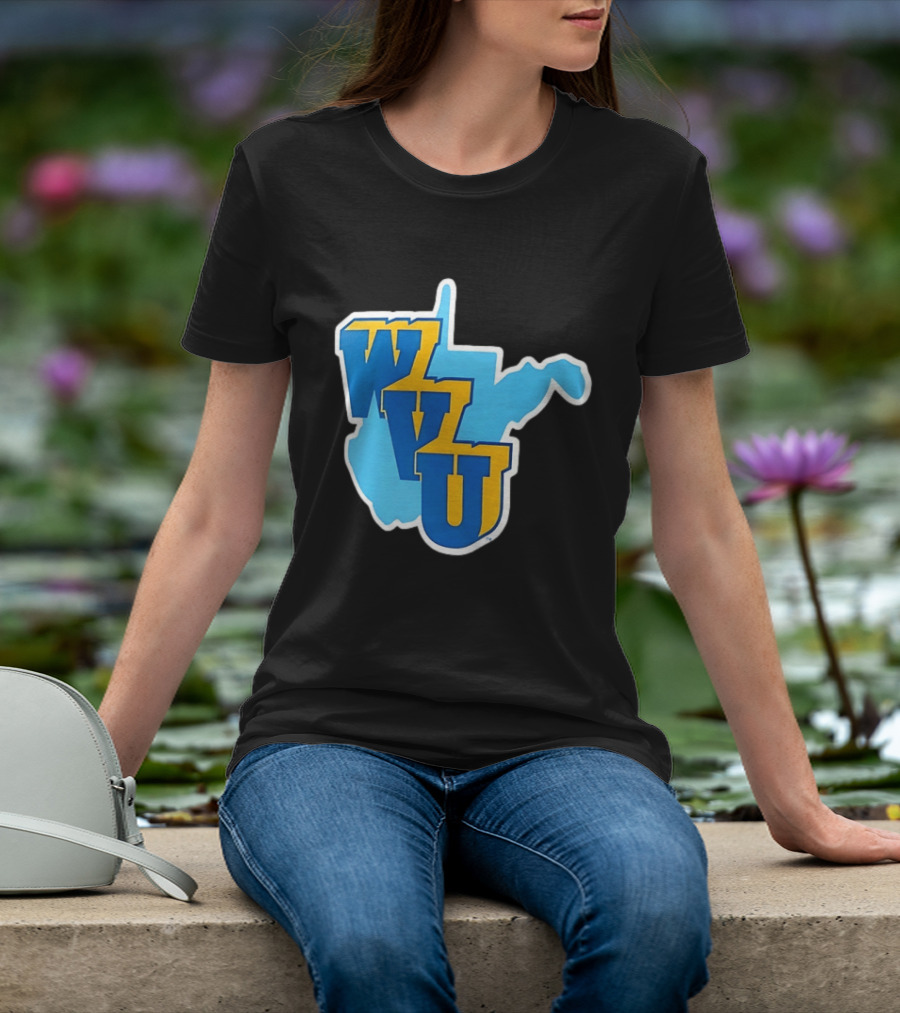 West Virginia Mountaineers WVU State Map T-Shirt