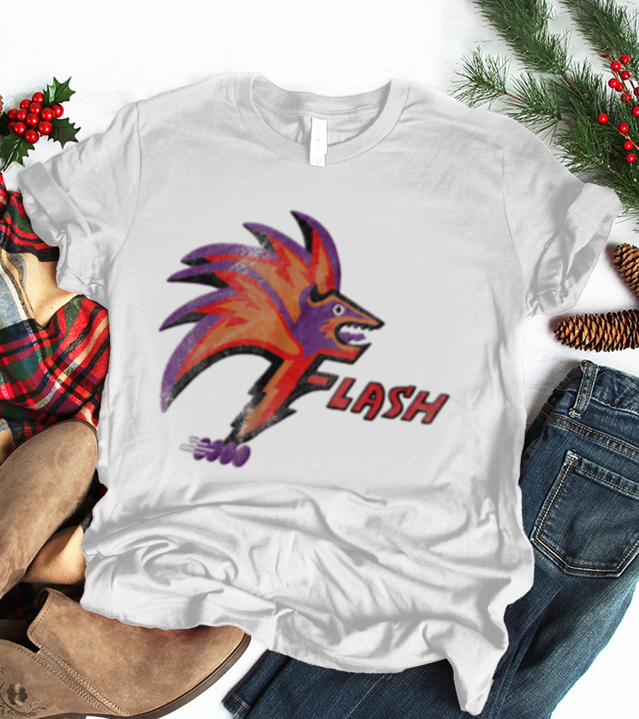 1993 Las Vegas Flash Purple And Orange Retro Wolf T-Shirt