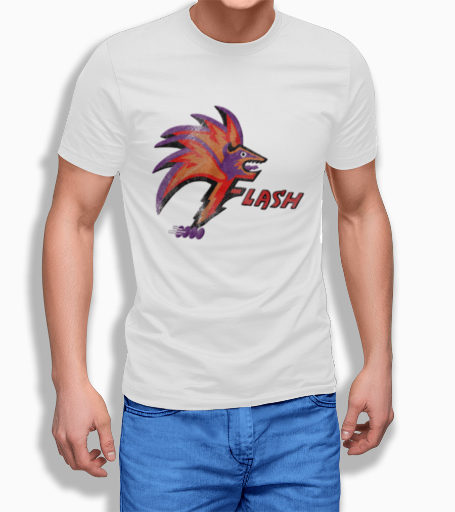 1993 Las Vegas Flash Purple And Orange Retro Wolf T-Shirt