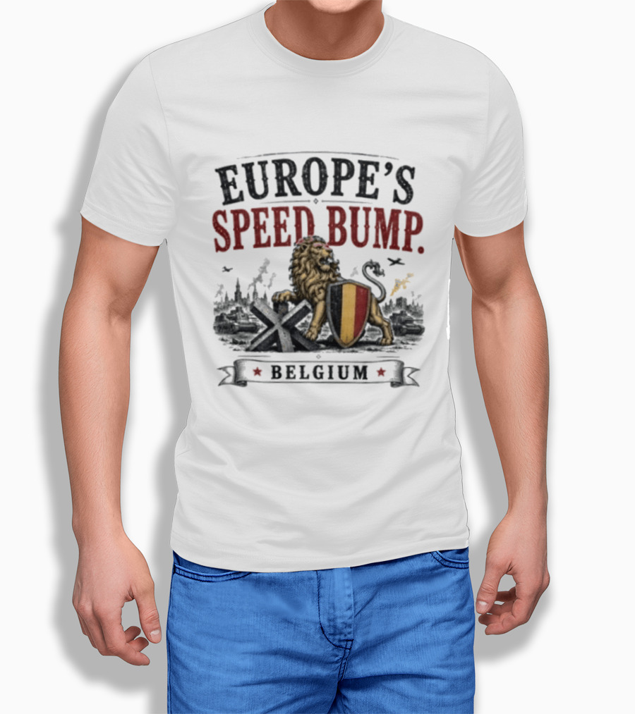 Belgium Europe's Speed Bump Lion Crest T-Shirt