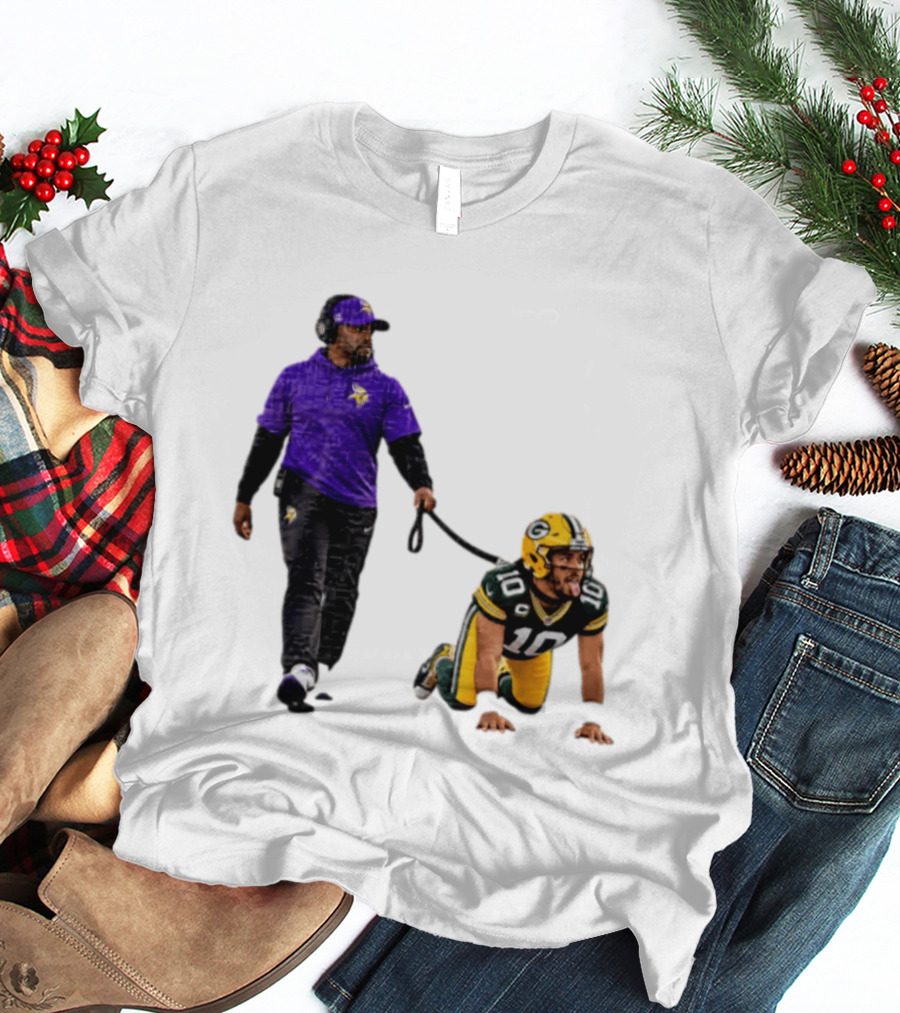 Brian Flores Minnesota Vikings Dominating Jordan Love Green Bay Packers NFL Meme T-Shirt