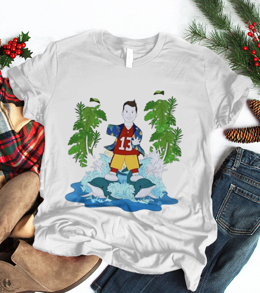 Brock Purdy 49ers Number 13 Tropical Dolphins Football Adventure T-Shirt