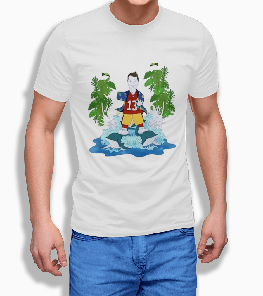 Brock Purdy 49ers Number 13 Tropical Dolphins Football Adventure T-Shirt