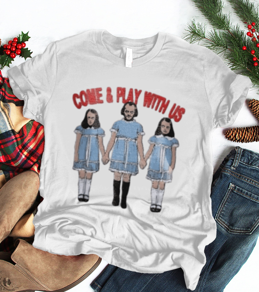 Come And Play With Us Creepy Twins Blue Dresses T-Shirt