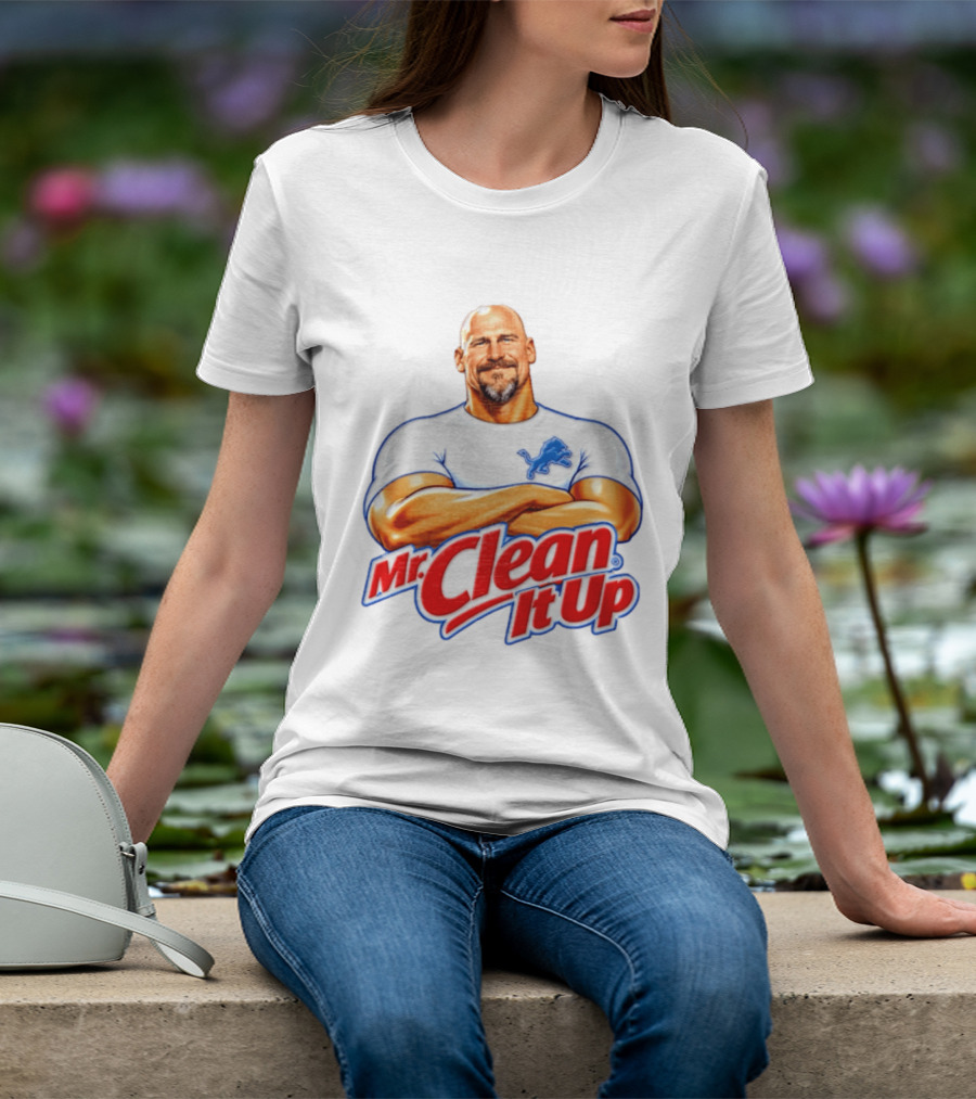 Dan Campbell Mr Clean It Up Detroit Lions Exclusively T-Shirt