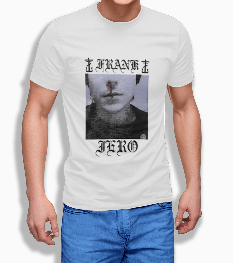 Franke Jero Dark Blue Aesthetic Nosebleed Art My Chemical Romance T-Shirt
