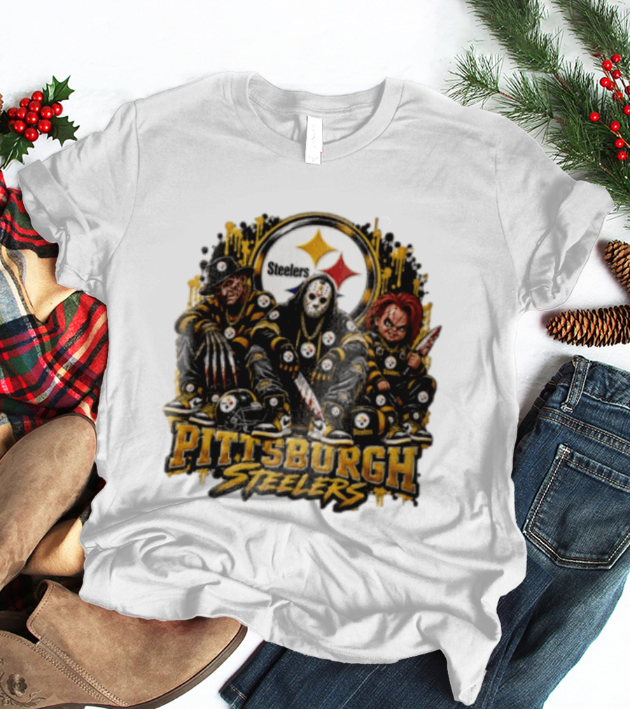 Freddy Krueger Jason Voorhees Chucky Steelers Halloween Pittsburgh T-Shirt