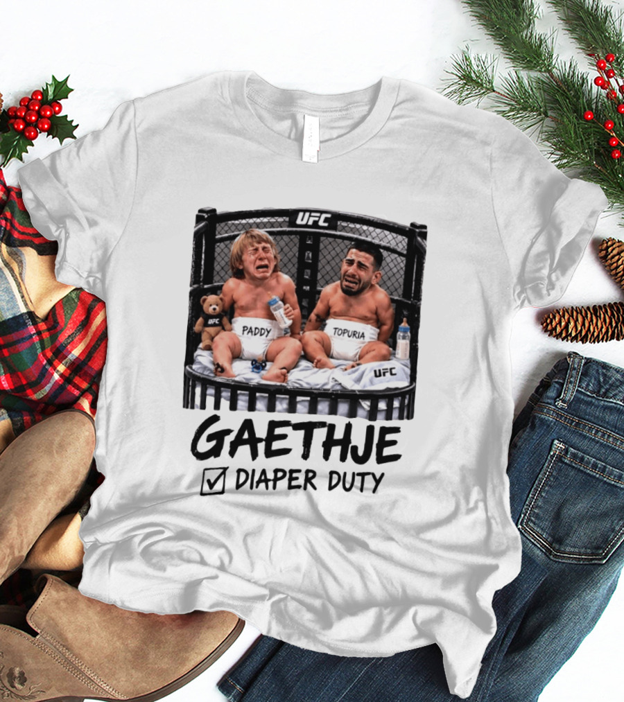 UFC Gaethje Diaper Duty Paddy Topuria Cage Fight T-Shirt