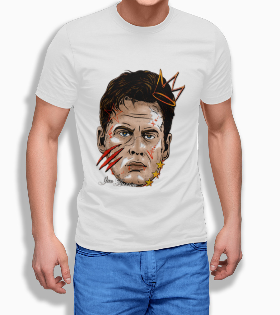 Joe Burrow Fat Head Limited Edition Player Crowned Star Scratches T-Shirt