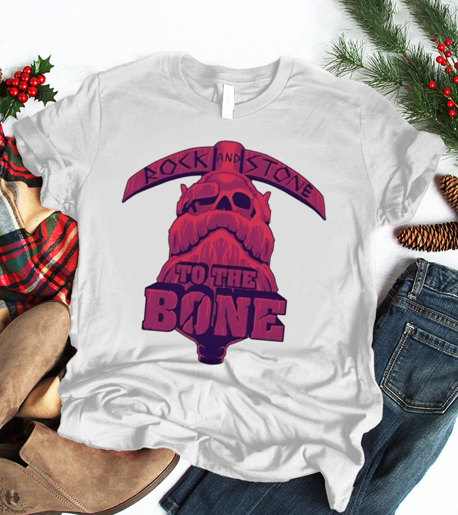 Rock And Stone To The Bone Dwarf Skull Gaming Deep Rock Galactic T-Shirt