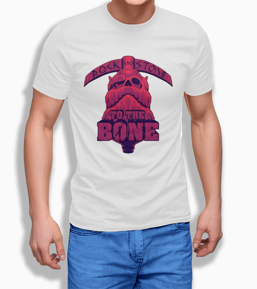 Rock And Stone To The Bone Dwarf Skull Gaming Deep Rock Galactic T-Shirt