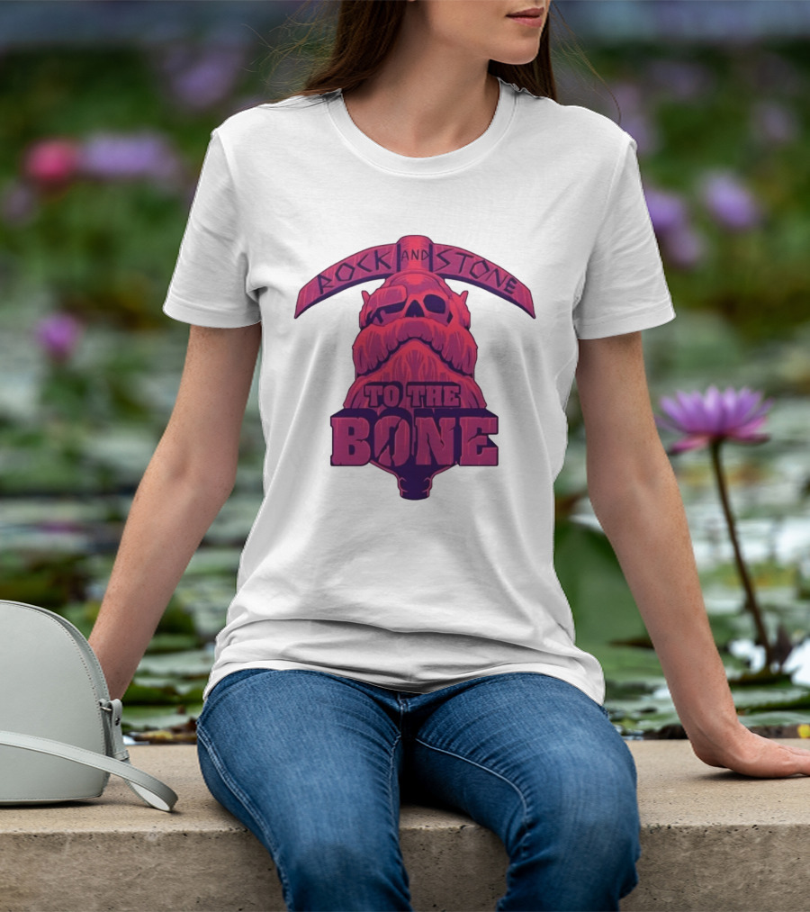 Rock And Stone To The Bone Dwarf Skull Gaming Deep Rock Galactic T-Shirt