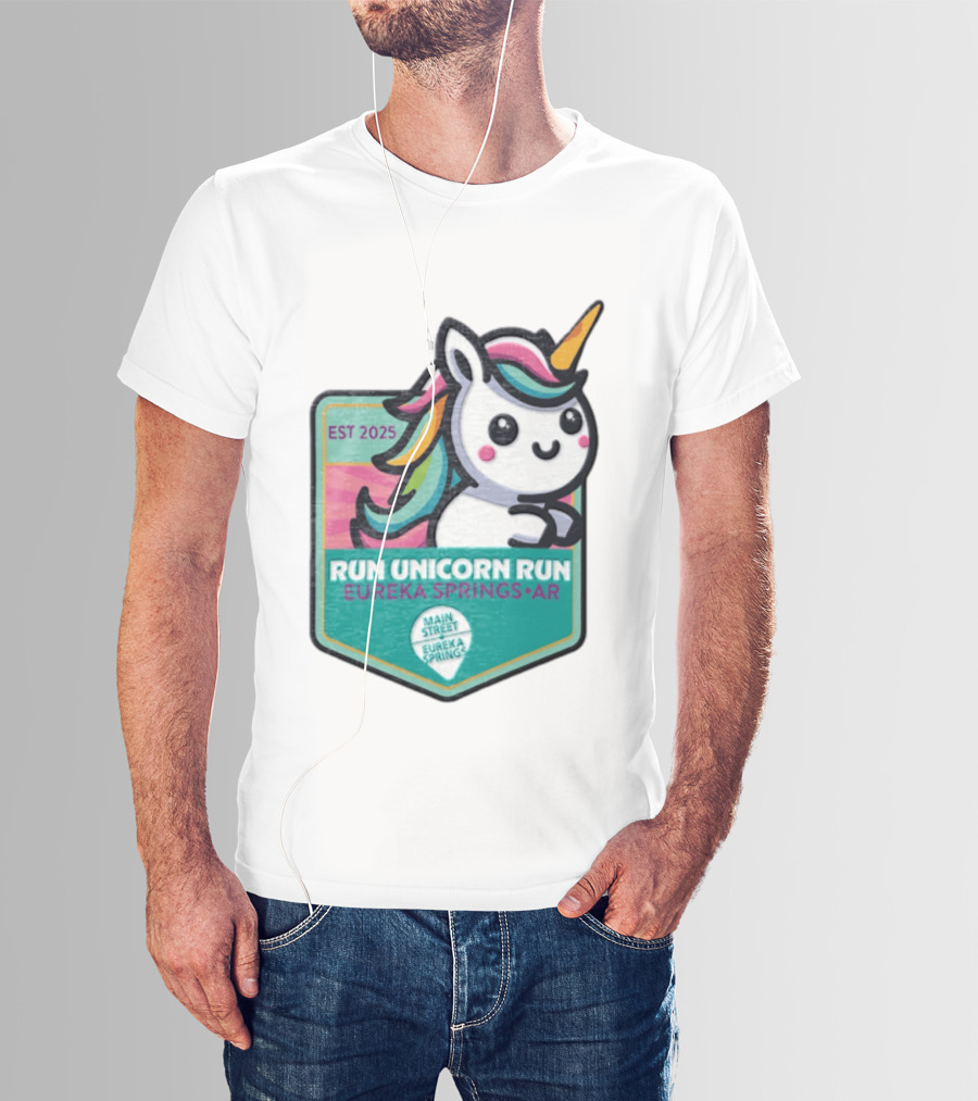 EST 2025 Run Unicorn Run Eureka Springs AR Main Street T-Shirt