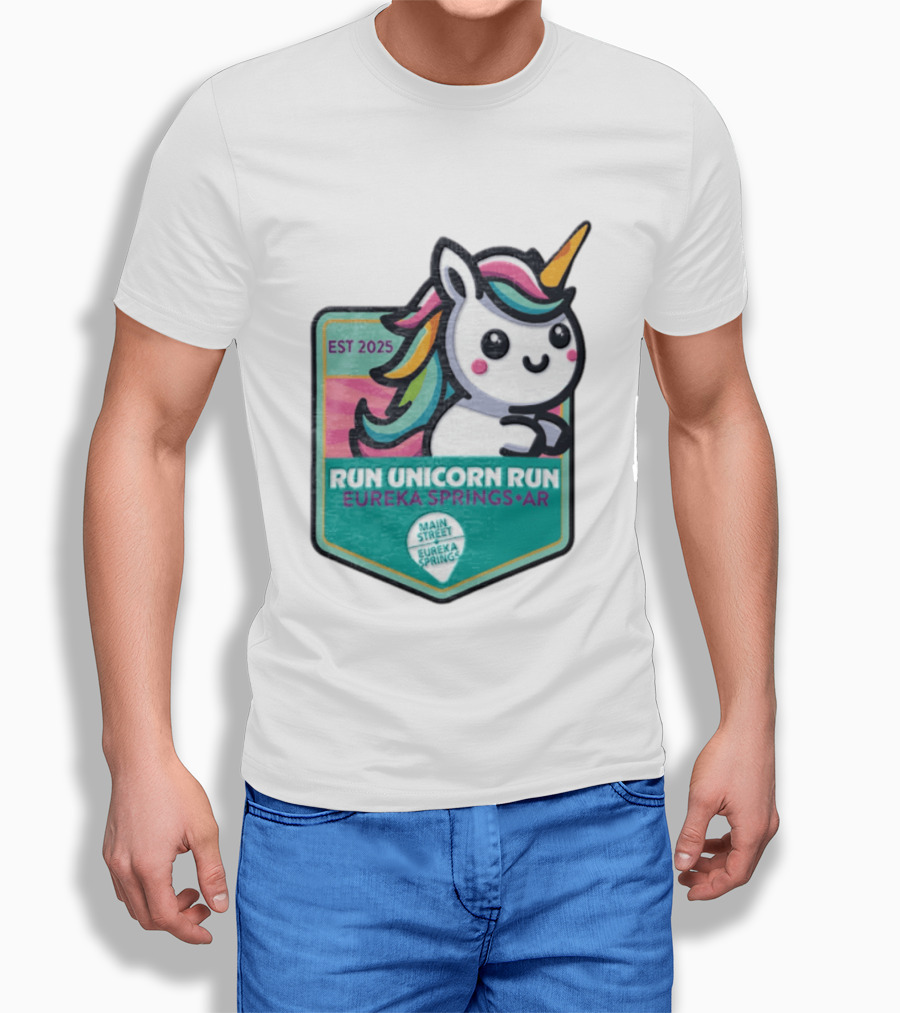 EST 2025 Run Unicorn Run Eureka Springs AR Main Street T-Shirt