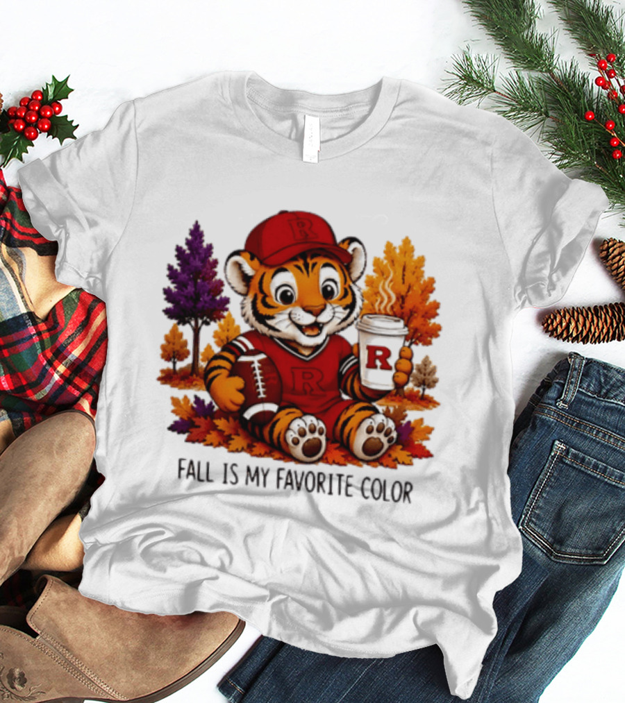 Rutgers Scarlet Knights Fall Is My Favorite Color Tiger Football 2026 T-Shirt