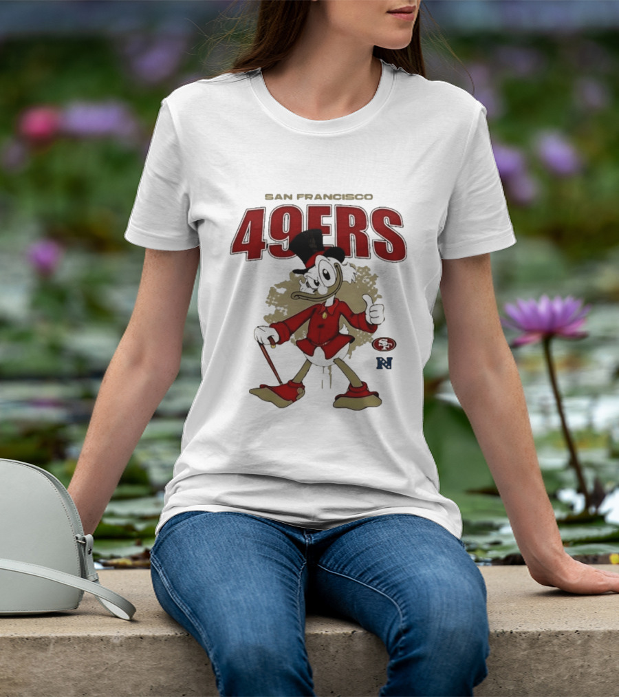 San Francisco 49ers Scrooge McDuck Crossover NFL Collaboration T-Shirt