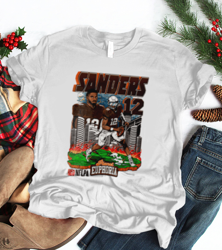 Sanders 12 Football Legend Euphoria NFCA Brand T-Shirt