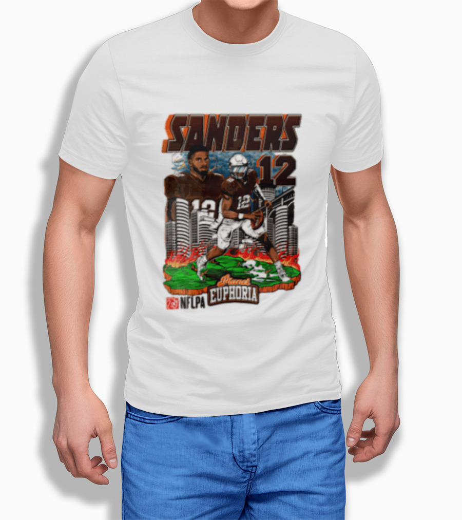 Sanders 12 Football Legend Euphoria NFCA Brand T-Shirt